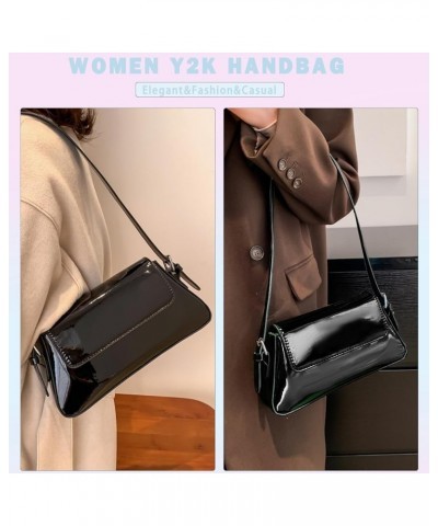 Metallic Evening Bag for Women Clutch Purses Sliver Leather Shoulder Bags Sparkle Y2k Purse for Wedding Party Black $14.15 Totes