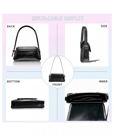 Metallic Evening Bag for Women Clutch Purses Sliver Leather Shoulder Bags Sparkle Y2k Purse for Wedding Party Black $14.15 Totes