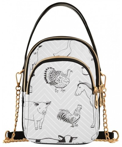 Joko lvery Farm Animals White Cross Body Purse Shoulder Bag Chain Handbag Crossbody Bags for Women Gifts Work $12.31 Crossbod...