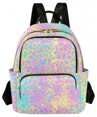 Rainbow Leopard Fashion Backpack for Women Shoulder Bag Casual Daypack Lightweight Travel Purse Small Backpacks for Outdoor L...