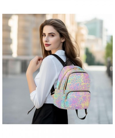 Rainbow Leopard Fashion Backpack for Women Shoulder Bag Casual Daypack Lightweight Travel Purse Small Backpacks for Outdoor L...