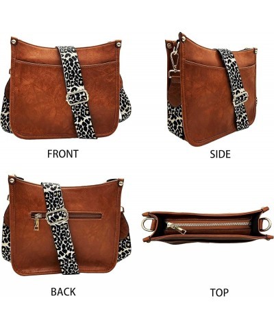 Women's Leopard Guitar Strap Crossbody Purse Shoulder Bucket Cross-body Purse A-brown $10.25 Crossbody Bags