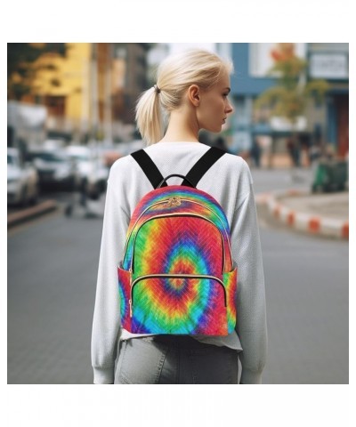 Spiral Tie Dye Women Backpack Purse Ladies Fashion Shoulder Bag Daypack Travel Bag 10L Small $20.29 Backpacks