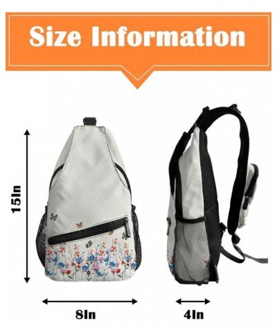 Sling Bag Crossbody Bag for Women Men Flowers Farm Retro Gradient Colorful Floral Waterproof Hiking Backpack Lightweight Ches...