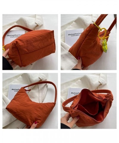 Canvas Hobo Bag for Women Shoulder Bag Small Totes Handbag Top Handle Bag Armpit Bag with Pendant Red $11.18 Totes