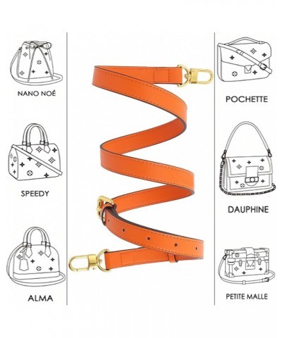 Genuine Leather Purse Strap Replacement Crossbody Handbag Long Adjustable Orange-genuine Leather $11.23 Crossbody Bags