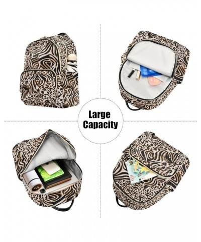 Zebra Leopard Mixed Animal Print Casual Fashion Polyester Travel Rucksack Shoulder Bag Color Medium $14.80 Backpacks