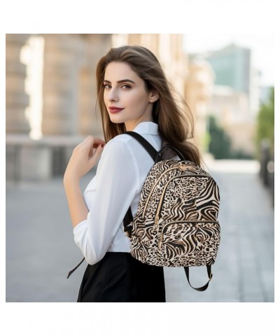 Zebra Leopard Mixed Animal Print Casual Fashion Polyester Travel Rucksack Shoulder Bag Color Medium $14.80 Backpacks