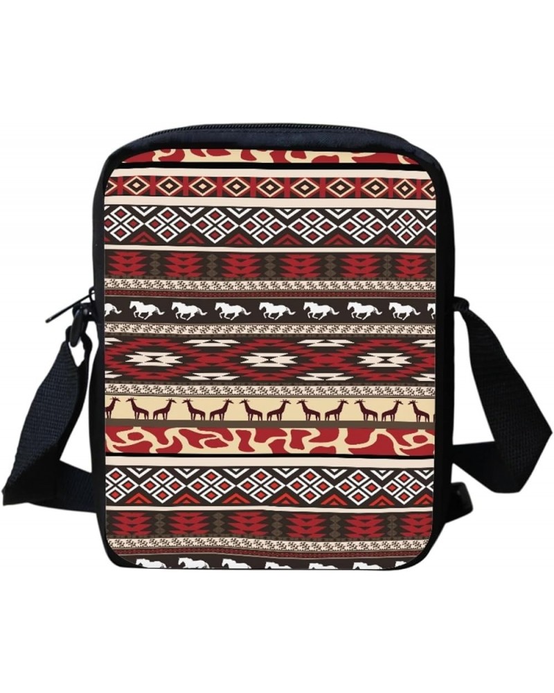 Custom Shoulder Bag Messenger Bag Portable Crossbody Pouch with Adjustable Straps Southwest Aztec $9.53 Crossbody Bags