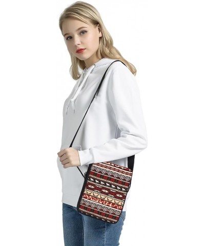 Custom Shoulder Bag Messenger Bag Portable Crossbody Pouch with Adjustable Straps Southwest Aztec $9.53 Crossbody Bags