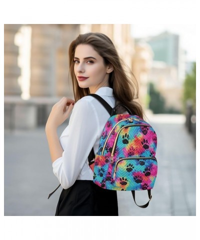 Cat Paw Rainbow Backpack Purse for Women Small Travel Bag Fashion Daypack M 202a2953 S(10.23"x5.11"x12.59") 202a2953 $22.13 B...