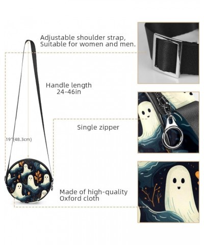 Halloween Ghosts K Shoulder Bags Pouch Crossbody Purse Wallet Clutch Bag for Women with Adjustable Strap 7x1.8 in Multicolour...