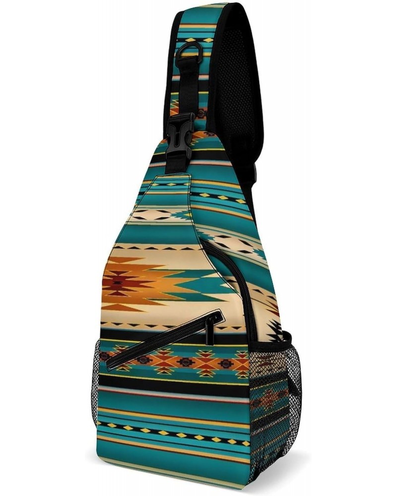 Navajo Southwest Native American Geometric Print Sling Bags Men And Women Shoulder Backpack Chest Bag Cross Body Chest Sling ...