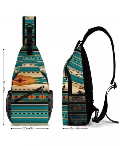 Navajo Southwest Native American Geometric Print Sling Bags Men And Women Shoulder Backpack Chest Bag Cross Body Chest Sling ...