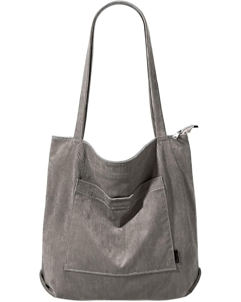 Canvas Shoulder Bag Simple Retro Shoulder Bag Women's Bag Grey $10.44 Shoulder Bags