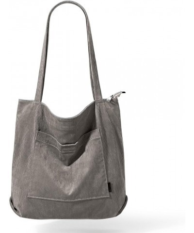 Canvas Shoulder Bag Simple Retro Shoulder Bag Women's Bag Grey $10.44 Shoulder Bags