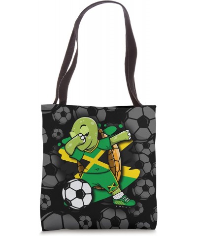 Dabbing Turtle Jamaica Soccer Fans Jersey Jamaican Football Tote Bag $11.00 Totes