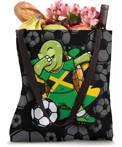 Dabbing Turtle Jamaica Soccer Fans Jersey Jamaican Football Tote Bag $11.00 Totes