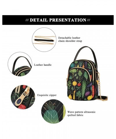 Fruits Plants Womens Sling Backpack Crossbody Chain Shoulder Bags Waist Packs Multipurpose Handbags for Travel Shopping Offic...