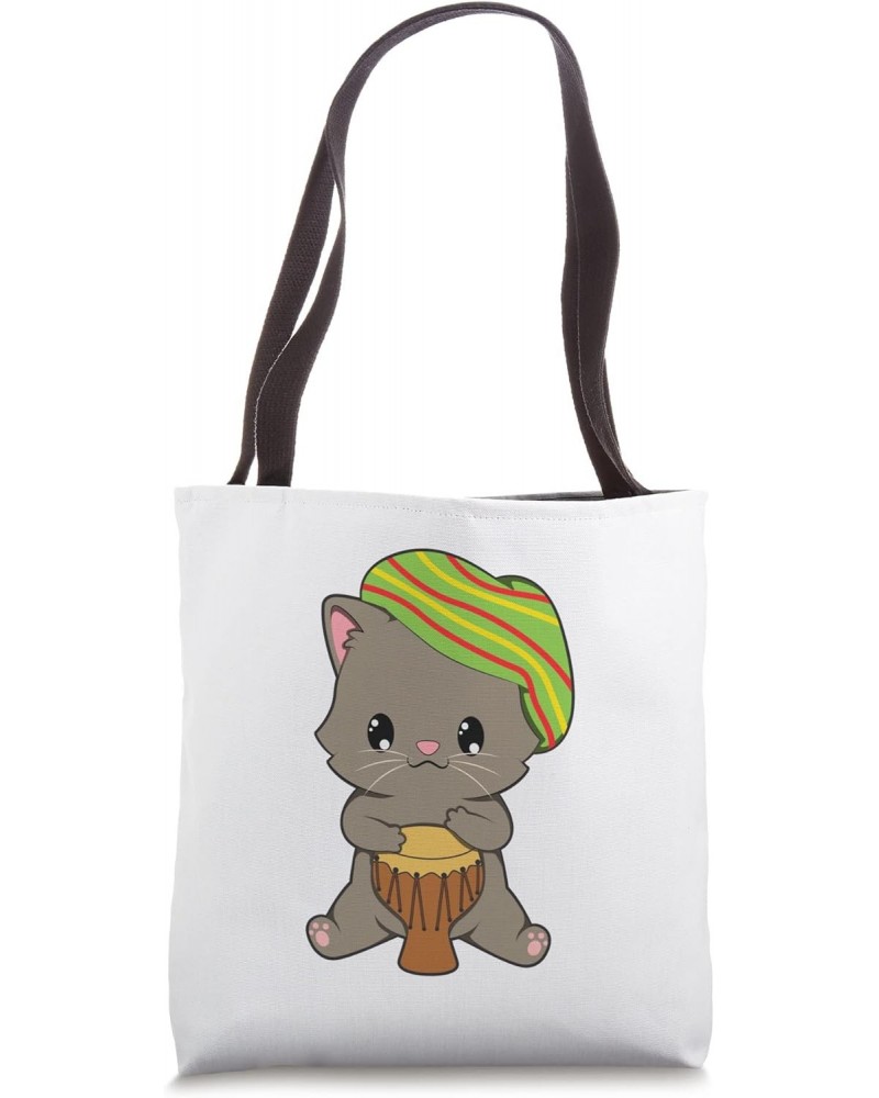 Cute Kawaii Rasta Reggae Cat Tote Bag $12.16 Totes