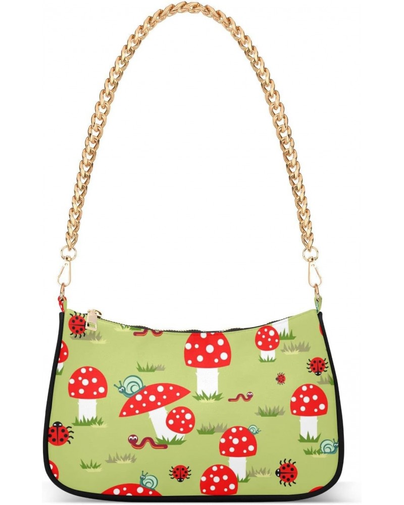 Mushroom Shoulder Bag for Women Small Purse Chain Purses Shoulder Bag Mini Purse with Chain Strap for Sister Girlfriend $12.6...