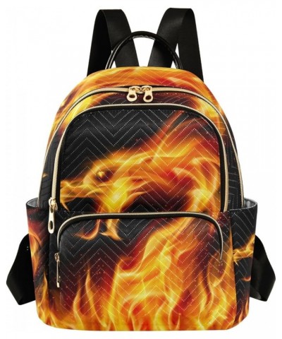 Hipster Dragon with Fire Backpack Purse for Women Lightweight Back Pack Casual Daypack Travel Shoulder Bag Bookbag - S Small ...