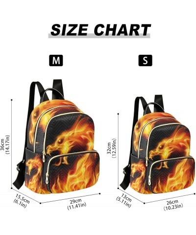 Hipster Dragon with Fire Backpack Purse for Women Lightweight Back Pack Casual Daypack Travel Shoulder Bag Bookbag - S Small ...