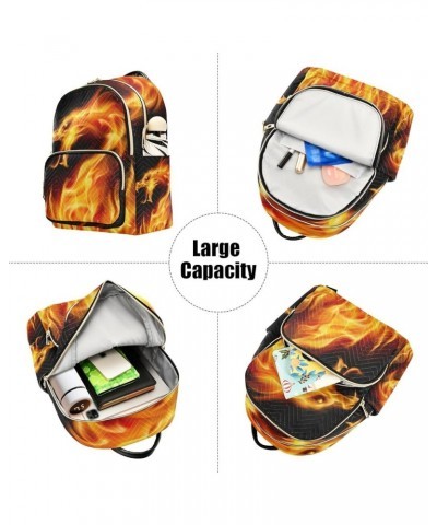 Hipster Dragon with Fire Backpack Purse for Women Lightweight Back Pack Casual Daypack Travel Shoulder Bag Bookbag - S Small ...