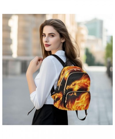 Hipster Dragon with Fire Backpack Purse for Women Lightweight Back Pack Casual Daypack Travel Shoulder Bag Bookbag - S Small ...