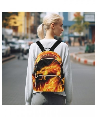 Hipster Dragon with Fire Backpack Purse for Women Lightweight Back Pack Casual Daypack Travel Shoulder Bag Bookbag - S Small ...