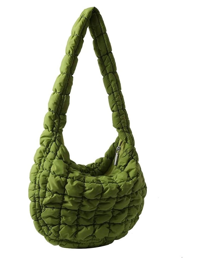 Women Handbags Quilted Check Female Hand Bag Large Capacity Solid Color Casual Fashion Elegant for Weekend Vacation Green $8....