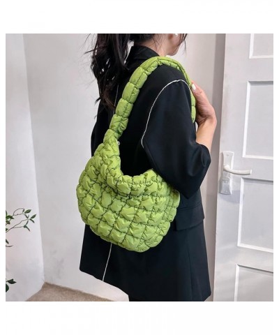 Women Handbags Quilted Check Female Hand Bag Large Capacity Solid Color Casual Fashion Elegant for Weekend Vacation Green $8....