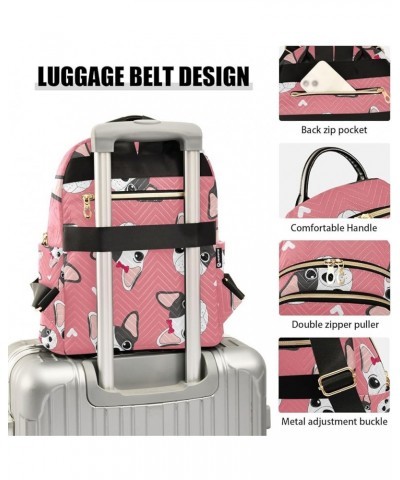 Women Backpack Cute Puppy Dog Heart Anti-Theft Travel Backpack with Luggage Belt Lightweight Handbag Roomy Double Zipper Week...