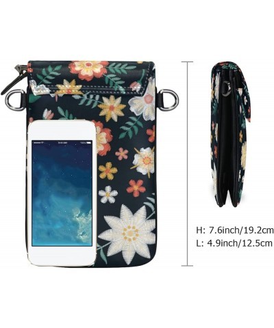 Lightweight Leather Phone Purse, Small Crossbody Bag Mini Watercolor Sunflower Cell Phone purse Shoulder Bag with Strap for W...