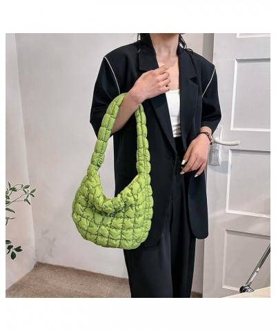 Women Handbags Quilted Check Female Hand Bag Large Capacity Solid Color Casual Fashion Elegant for Weekend Vacation Green $8....