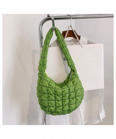 Women Handbags Quilted Check Female Hand Bag Large Capacity Solid Color Casual Fashion Elegant for Weekend Vacation Green $8....