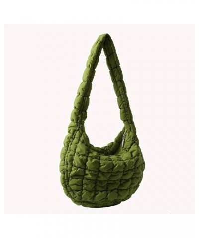 Women Handbags Quilted Check Female Hand Bag Large Capacity Solid Color Casual Fashion Elegant for Weekend Vacation Green $8....