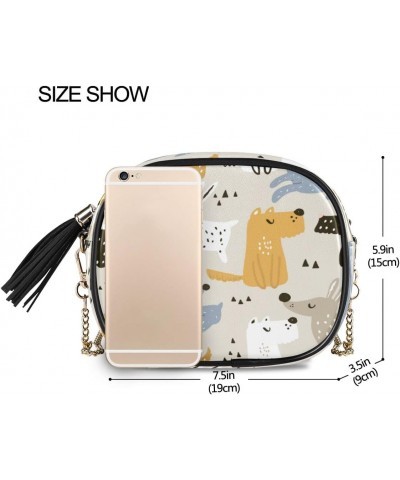 Puppy Pug Animal Dog PU Leather Small Women Crossbody Shoulder Bag Purse Wallet with Adjustable Chain Strap $9.84 Shoulder Bags