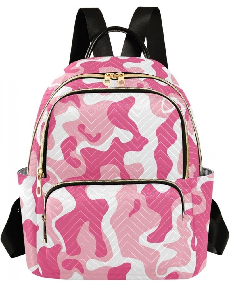 Pink Cow Print Backpack Purse for Women Small Travel Bag Fashion Daypack M 202a3280 S(10.23"x5.11"x12.59") 202a3280 $16.40 Ba...