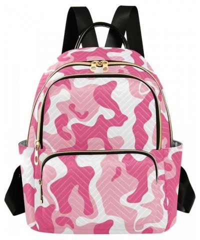 Pink Cow Print Backpack Purse for Women Small Travel Bag Fashion Daypack M 202a3280 S(10.23"x5.11"x12.59") 202a3280 $16.40 Ba...