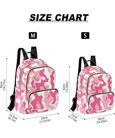 Pink Cow Print Backpack Purse for Women Small Travel Bag Fashion Daypack M 202a3280 S(10.23"x5.11"x12.59") 202a3280 $16.40 Ba...