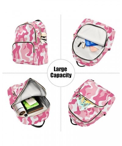 Pink Cow Print Backpack Purse for Women Small Travel Bag Fashion Daypack M 202a3280 S(10.23"x5.11"x12.59") 202a3280 $16.40 Ba...