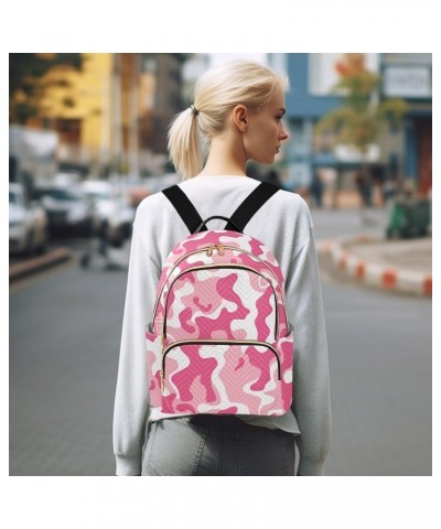 Pink Cow Print Backpack Purse for Women Small Travel Bag Fashion Daypack M 202a3280 S(10.23"x5.11"x12.59") 202a3280 $16.40 Ba...