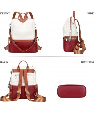 Leather Backpack for Women Elegant Genuine Backpack Purse Ladies Leather Shoulderbag White/Wine Red/Brown $42.41 Backpacks