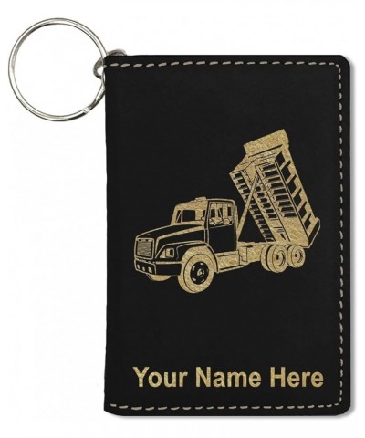 ID Holder Wallet, Dump Truck, Personalized Engraving Included (Teal) Black with Gold $15.11 Wallets