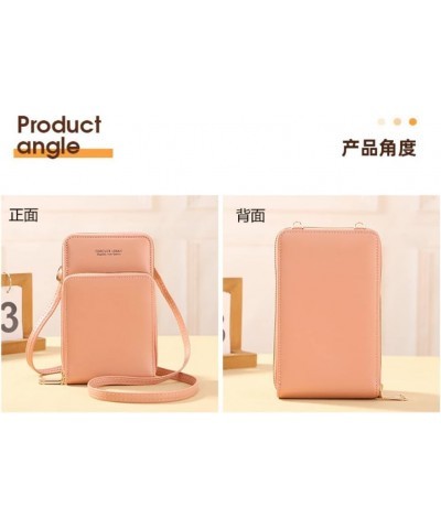 Leather Crossbody Bag for Women with Coin Wallet Mobile Phone Pouch Bag Small Handbag Blue $28.57 Totes