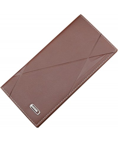 Fashion Stripe Long Wallet Artificial Leather Solid Color Men Business Open Purse Multiple Simply Carbon (A, One Size) B One ...