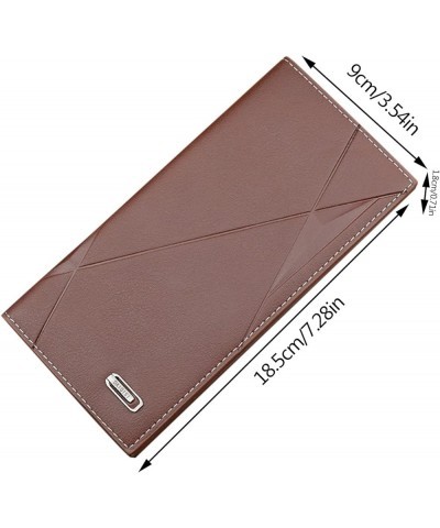 Fashion Stripe Long Wallet Artificial Leather Solid Color Men Business Open Purse Multiple Simply Carbon (A, One Size) B One ...