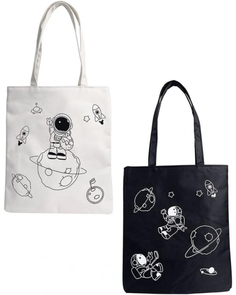 2pcs Astronaut Tote Bag Tote Handbag Carteras Para Mujer De Colgar Hombro Shoulder Tote Over Shoulder Bag for Women Grocery W...