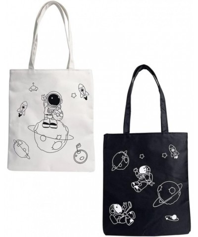 2pcs Astronaut Tote Bag Tote Handbag Carteras Para Mujer De Colgar Hombro Shoulder Tote Over Shoulder Bag for Women Grocery W...